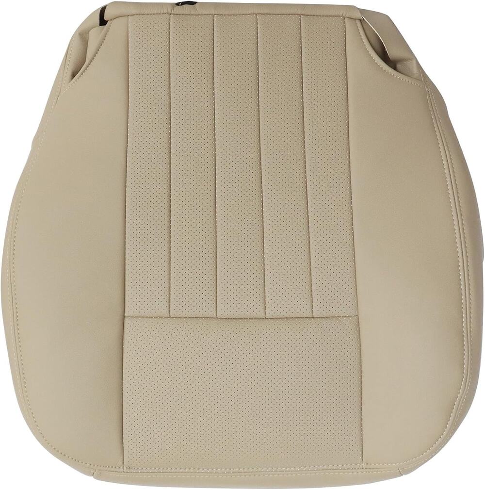 GXARTS Tan#KC Leather Driver Side Bottom Seat Cover Perforated Replacement(1pcs)